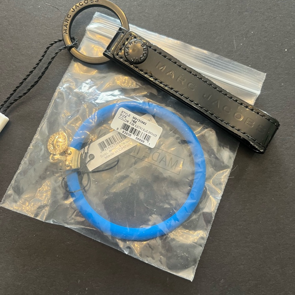 Marc Jacobs Black Keychain and Marc Jacobs Blue Bracelet